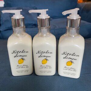 Bath and Body Works Kitchen Lemon Hand Lotion with Olive Oil (set of 3)